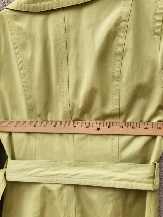 MICHAEL KORS Women's Raincoat Extra Small Green Spring Jacket Lined - Picture 7 of 7